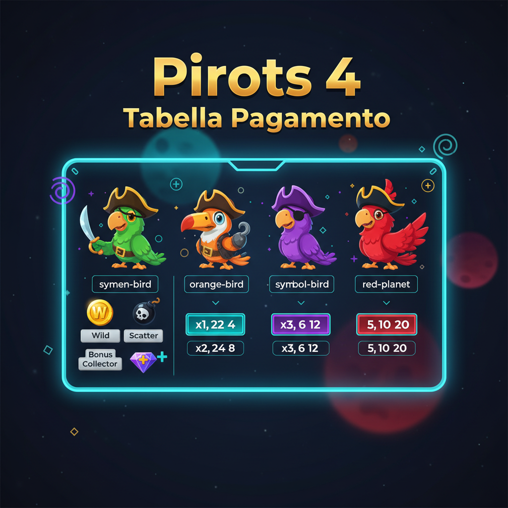 Pirots 4 paytable — tutti i simboli e moltiplicatori