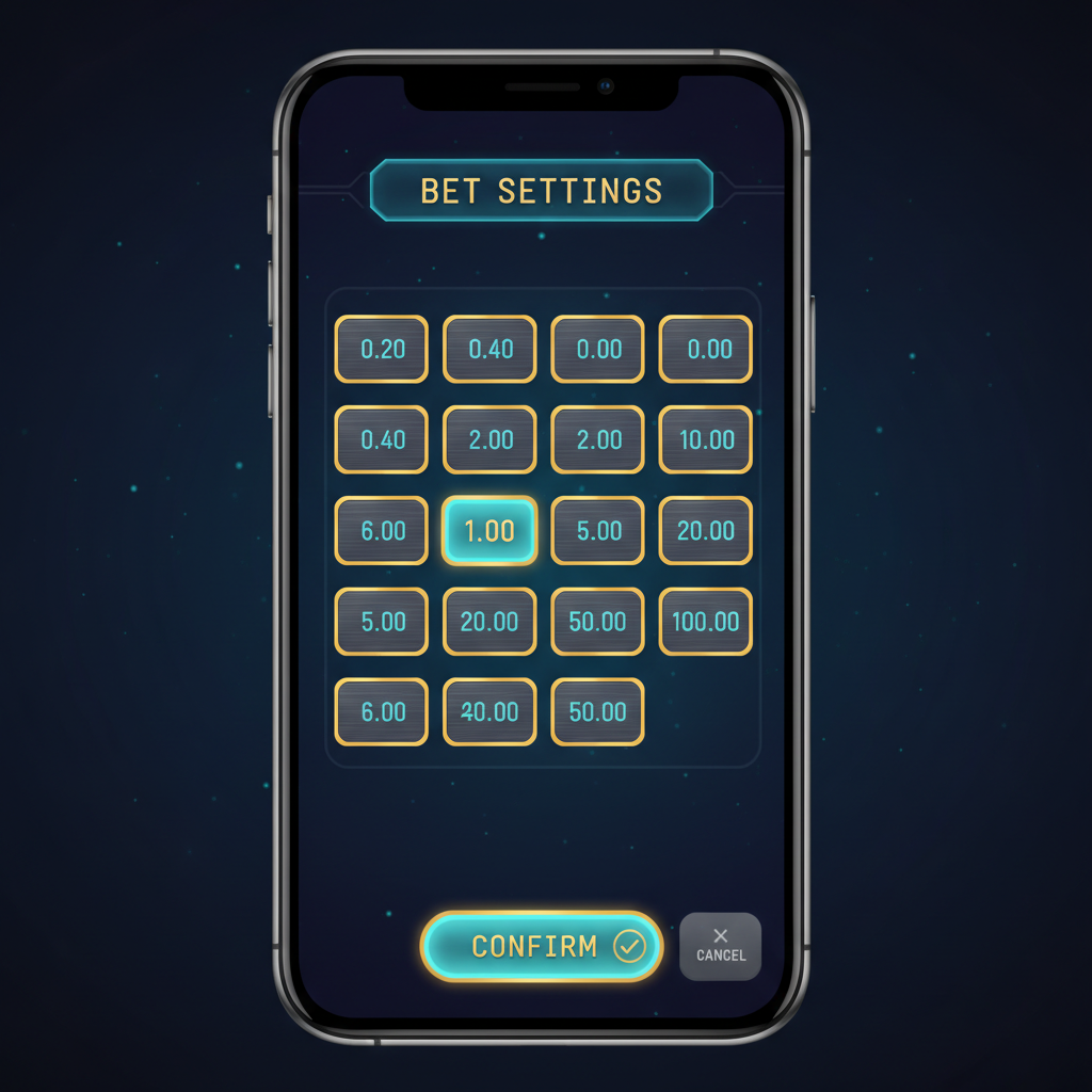 Pirots 4 — impostazioni puntata su mobile