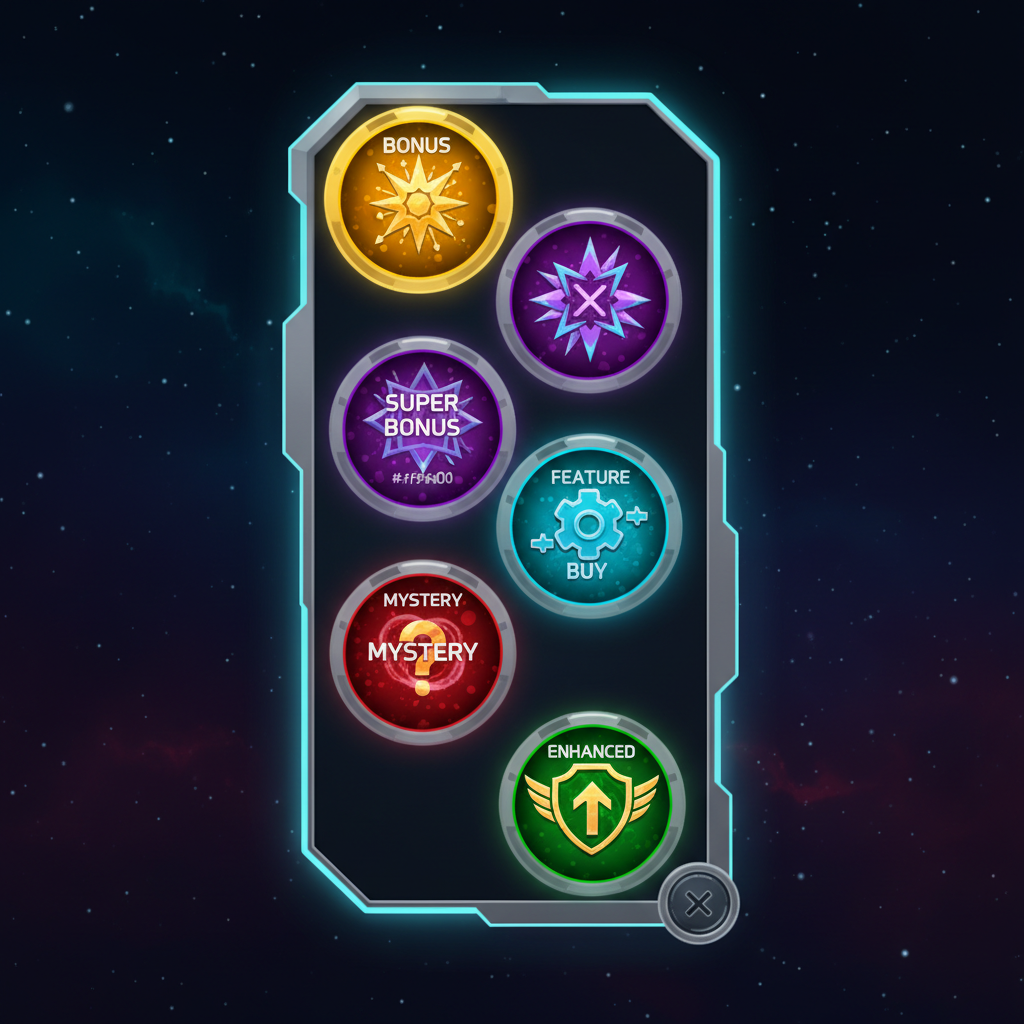 Menu X-iter con le 5 opzioni di acquisto in Pirots 4